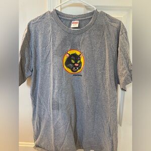Supreme Gray Cat Graphic T-Shirt